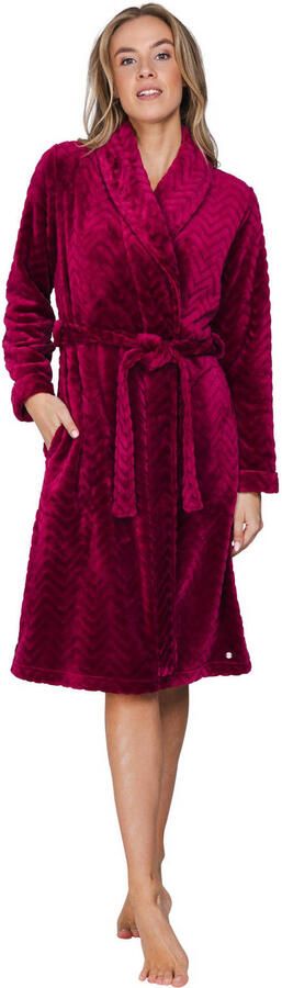Pastunette fleece badjas donkerrood