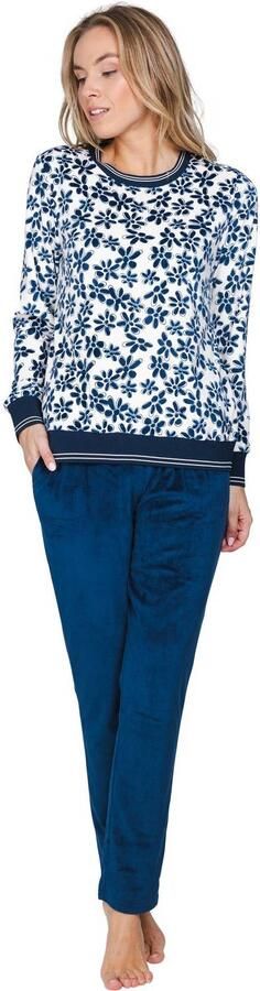 Pastunette fluwelen pyjama set blauw wit