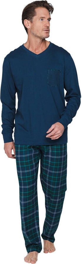 Pastunette for men pyjama donkerblauw groen wit