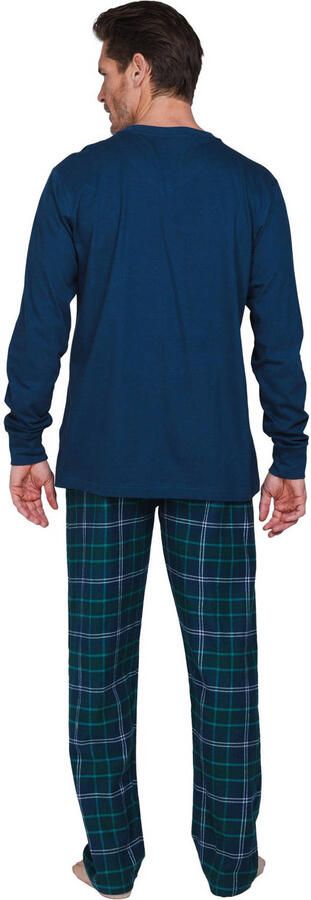 Pastunette for men pyjama donkerblauw groen wit - Foto 3