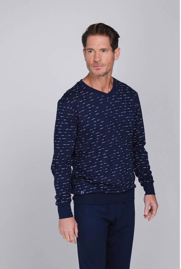 Pastunette for men pyjama set donkerblauw