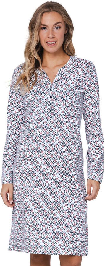 Pastunette nachthemd donkerblauw wit roze - Foto 2