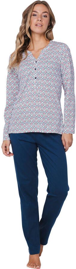 Pastunette pyjama donkerblauw wit roze - Foto 1