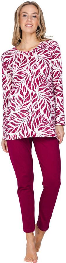 Pastunette pyjama donkerrood wit