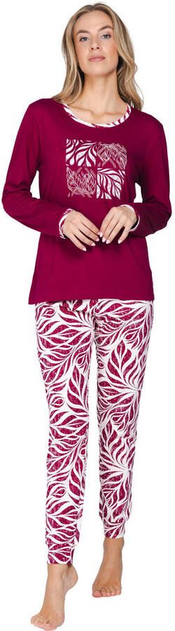Pastunette pyjama set donkerrood wit