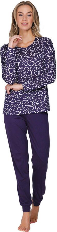 Pastunette pyjama set donkerpaars wit
