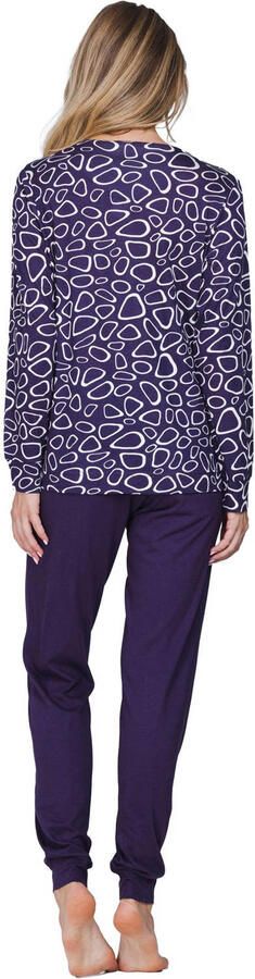 Pastunette pyjama set donkerpaars wit - Foto 2