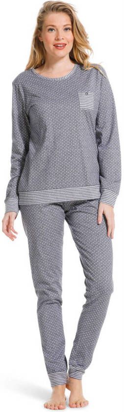 Pastunette pyjama met stippen grijs wit