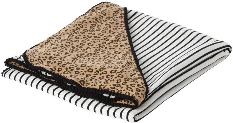 Petit Filippe wikkeldeken black stripes panter 100x100 cm