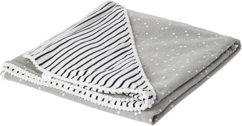 Petit Filippe wikkeldeken breton stripes grijs 100x100 cm