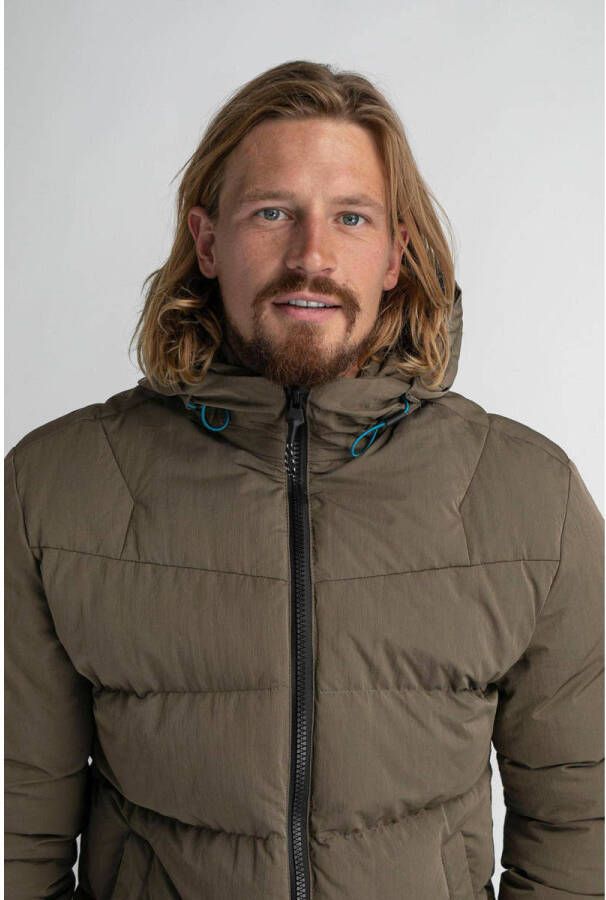 Petrol Industries Fleecejack met capuchon met boord met windstopper