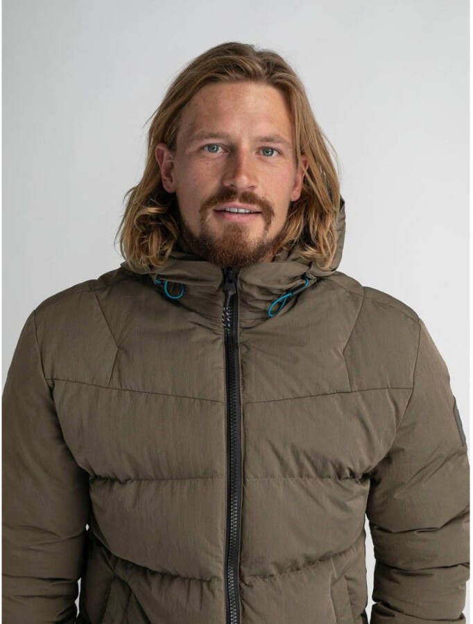 Petrol Industries Fleecejack met capuchon met boord met windstopper