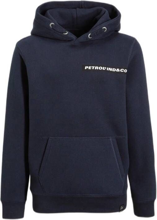 Petrol Industries hoodie met logo donkerblauw Sweater Logo 164
