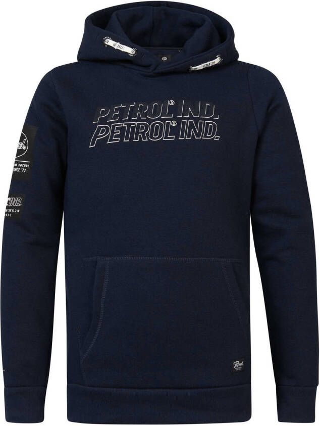 Petrol Industries hoodie met logo donkerblauw