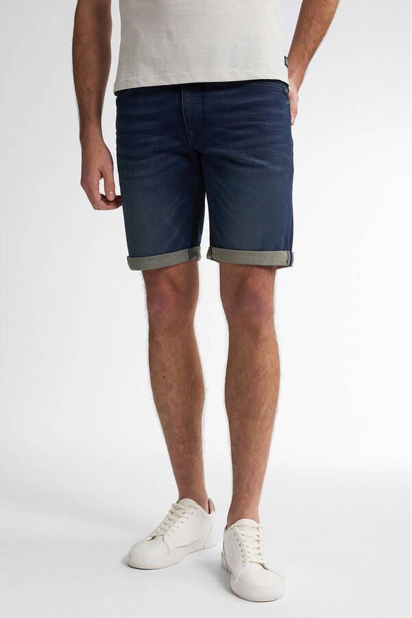Petrol Industries denim slim denim short donkerblauw