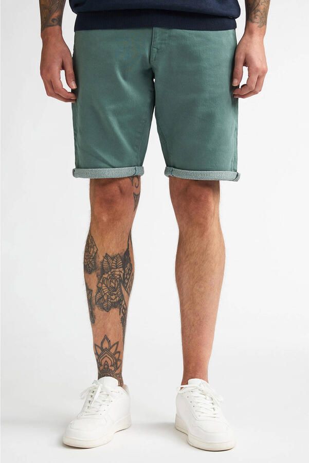 Petrol Industries denim slim short oil green