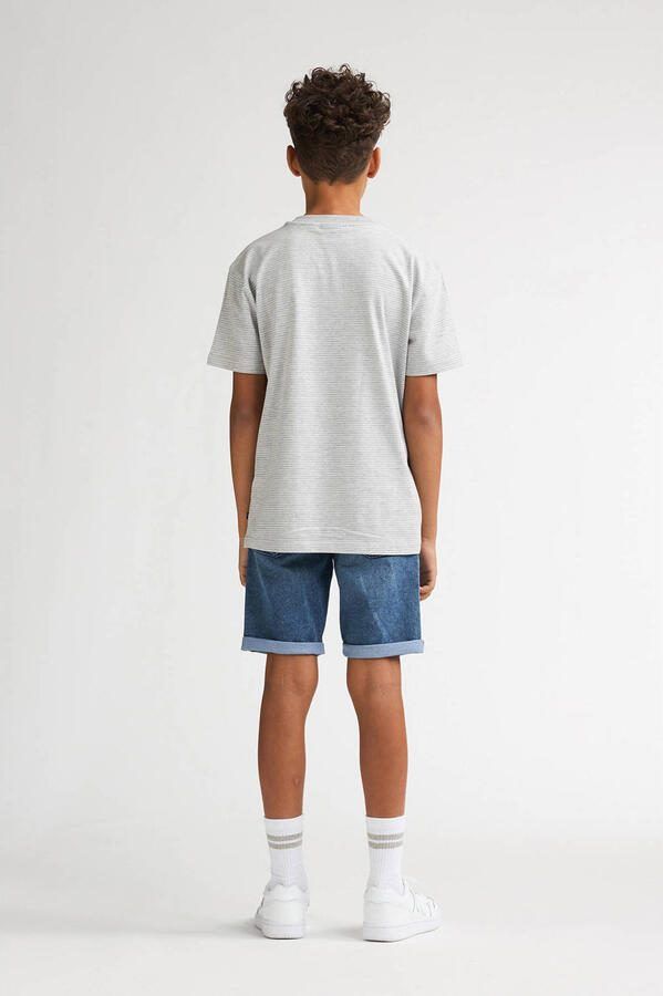 Petrol Industries gestreepte T-shirt lichtgrijs - Foto 3