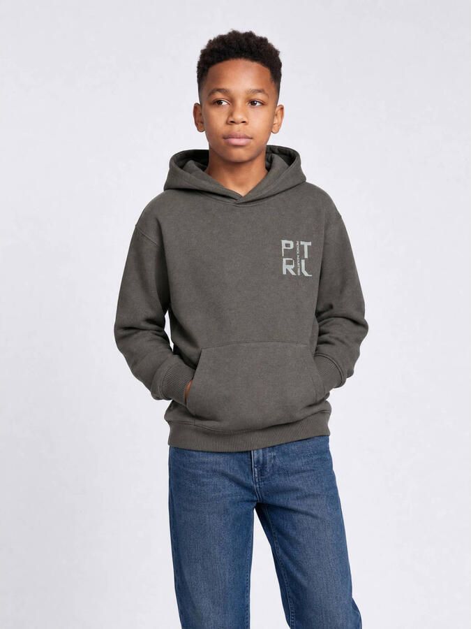 Petrol Industries hoodie met backprint antraciet