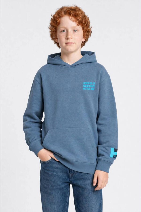 Petrol Industries hoodie met backprint blauw Sweater Backprint