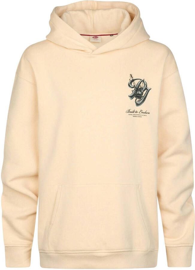 Petrol Industries hoodie met backprint crème