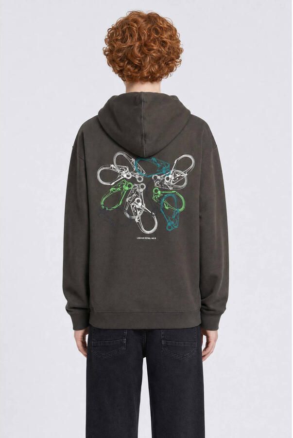 Petrol Industries hoodie met backprint donkergroen - Foto 3