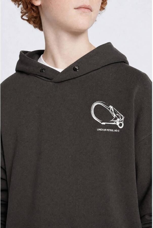 Petrol Industries hoodie met backprint donkergroen - Foto 2
