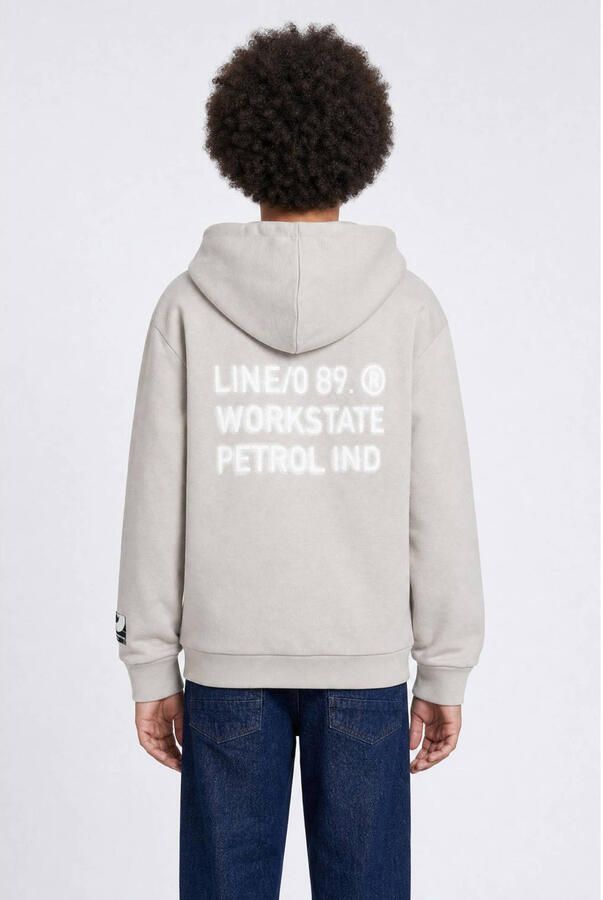 Petrol Industries hoodie met backprint grijs Sweater Backprint - Foto 3