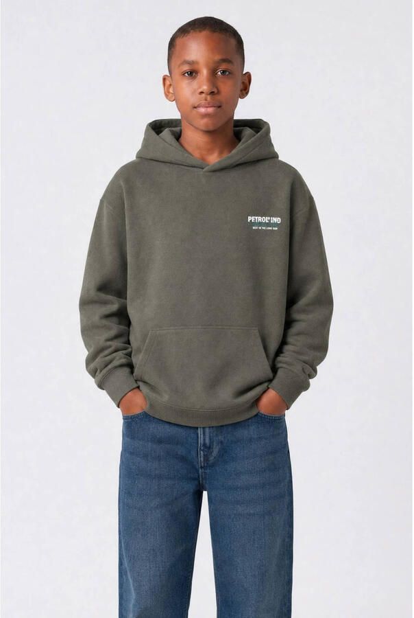 Petrol Industries hoodie met backprint grijsgroen - Foto 3