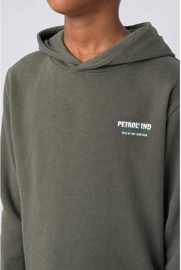 Petrol Industries hoodie met backprint grijsgroen - Foto 2