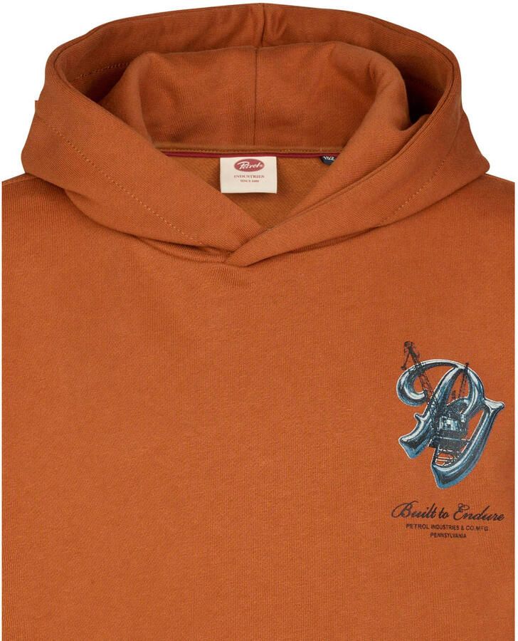 Petrol Industries hoodie met backprint oranje