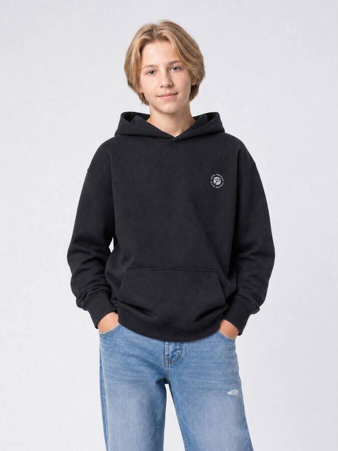 Petrol Industries hoodie met backprint zwart Sweater Backprint