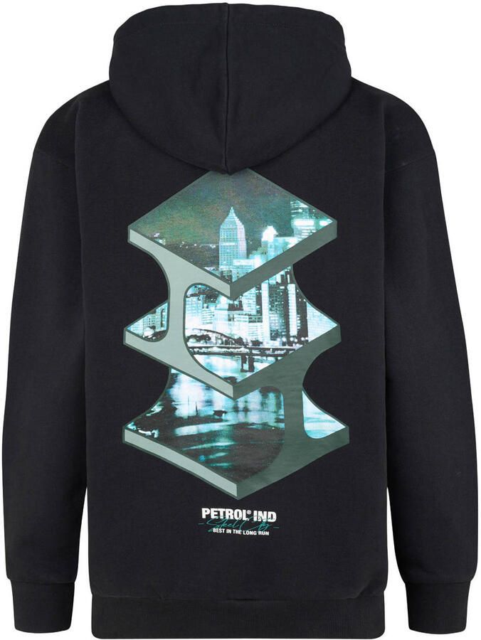 Petrol Industries hoodie met backprint zwart