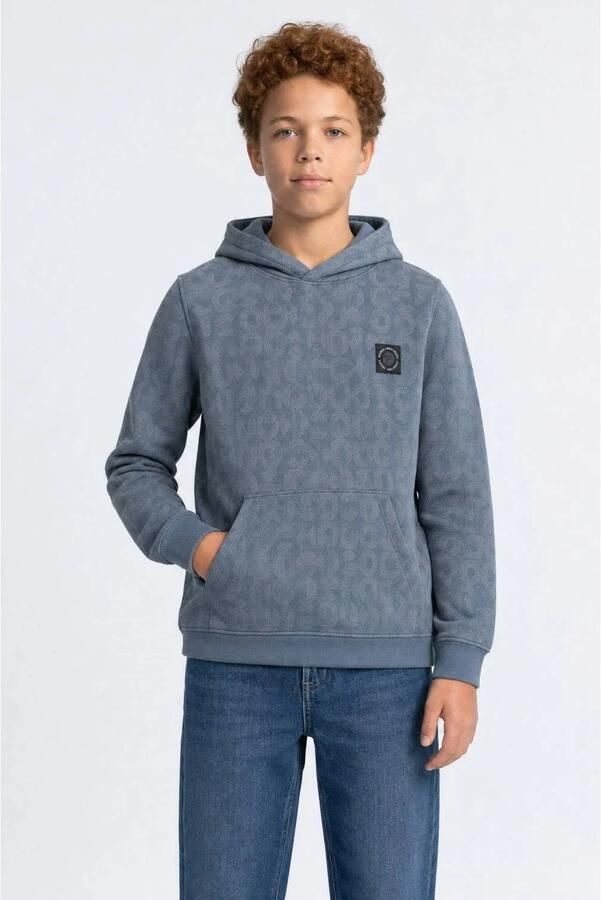 Petrol Industries hoodie met logo blauw Sweater All over print