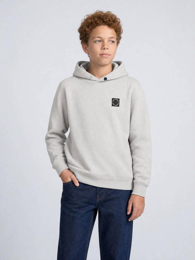 Petrol Industries hoodie met logo lichtgrijs Sweater Logo