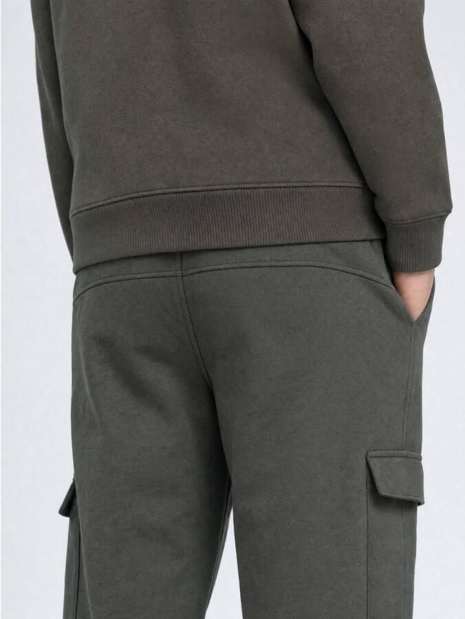 Petrol Industries junior relaxed fit cargo joggingbroek kaki Groen Jongens Sweat - Foto 3