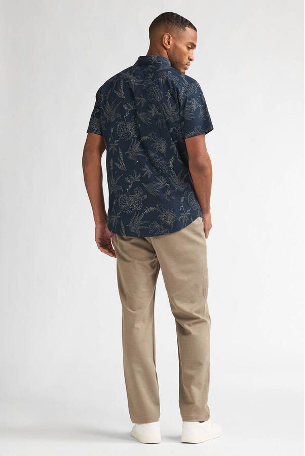 Petrol Industries katoenen slim fit overhemd donkerblauw - Foto 3