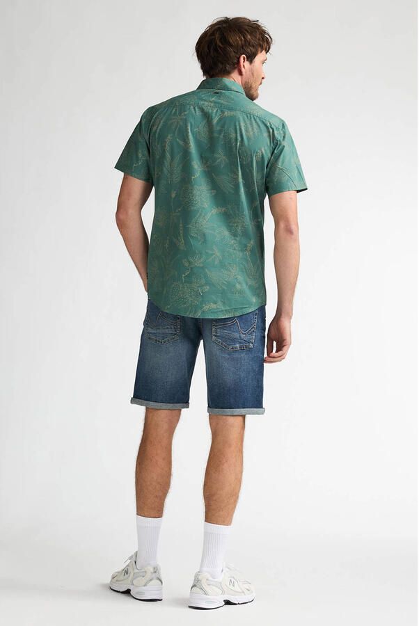 Petrol Industries katoenen slim fit overhemd groen - Foto 2