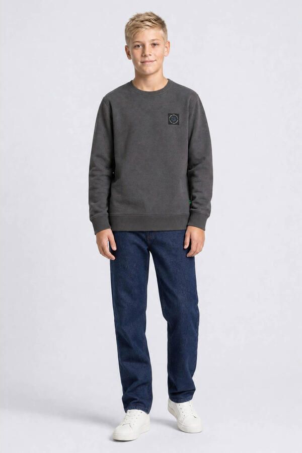 Petrol Industries katoenen sweater met logo antraciet Grijs Logo - Foto 3