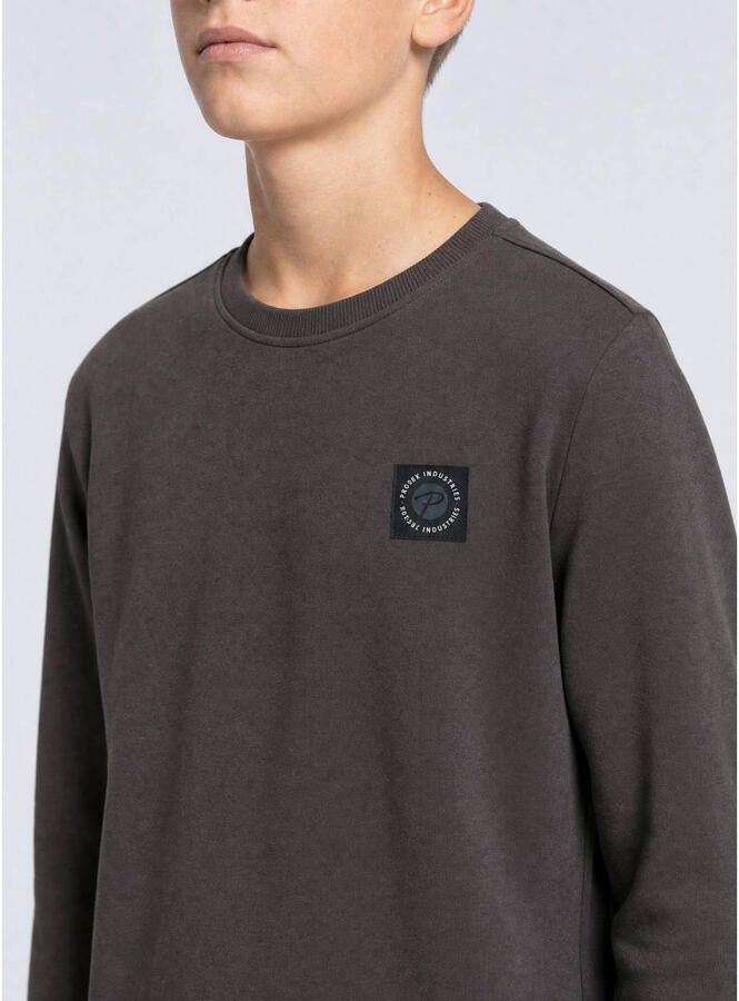 Petrol Industries katoenen sweater met logo antraciet Grijs Logo - Foto 2