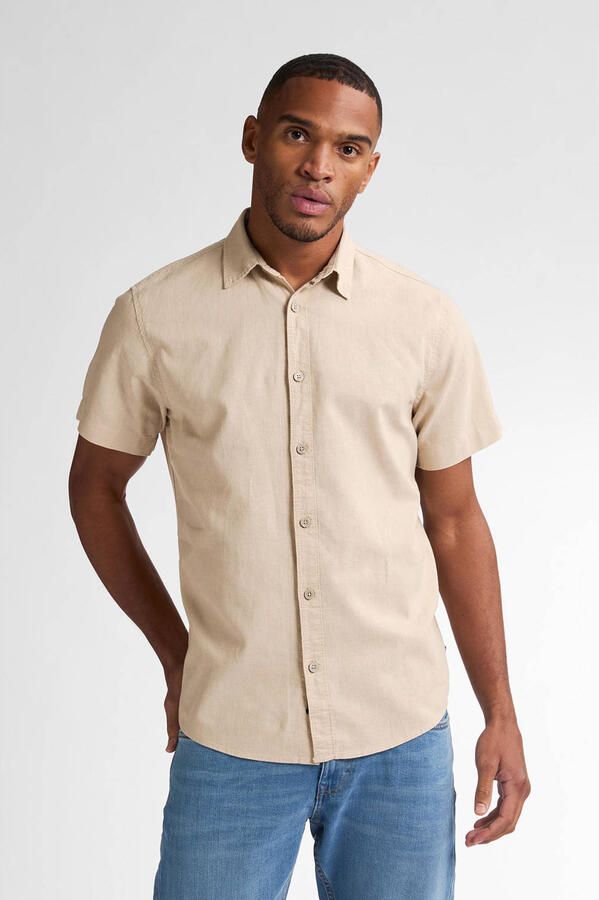 Petrol Industries linnen casual overhemd bruin - Foto 3