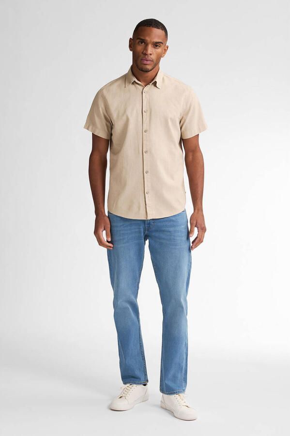 Petrol Industries linnen casual overhemd bruin - Foto 2