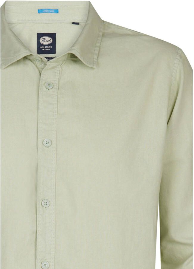 Petrol Industries linnen casual overhemd groen - Foto 2