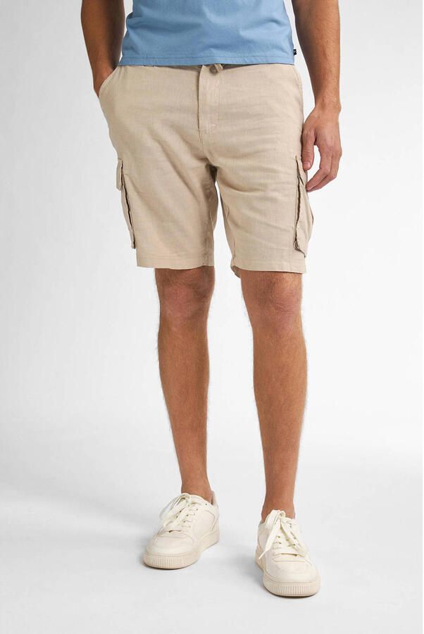 Petrol Industries linnen regular cargo short beige - Foto 1