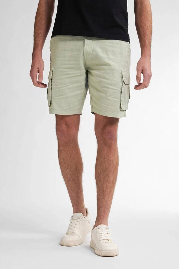 Petrol Industries linnen regular cargo short lichtgroen