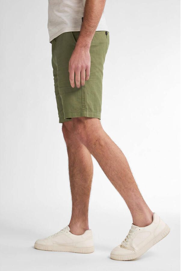 Petrol Industries linnen regular chino short olijfgroen - Foto 2