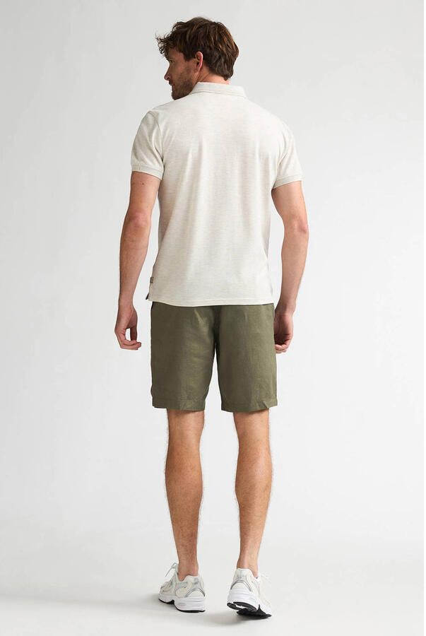 Petrol Industries linnen regular fit chino short legergroen - Foto 3