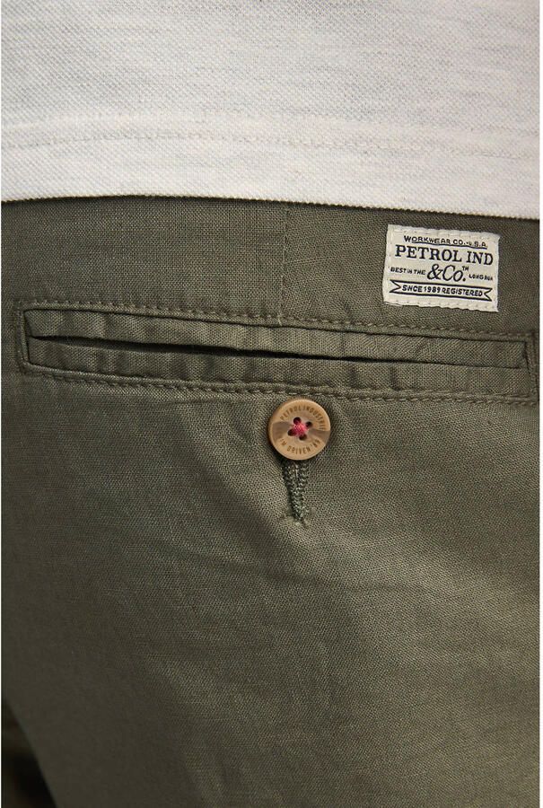 Petrol Industries linnen regular fit chino short legergroen - Foto 2