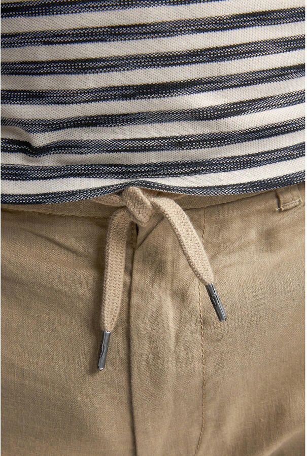 Petrol Industries linnen regular fit chino short lichtbruin - Foto 2