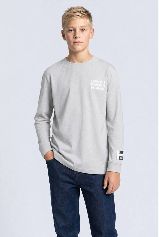 Petrol Industries longsleeve met backprint grijs