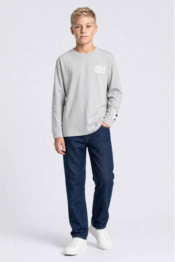 Petrol Industries longsleeve met backprint grijs - Foto 3
